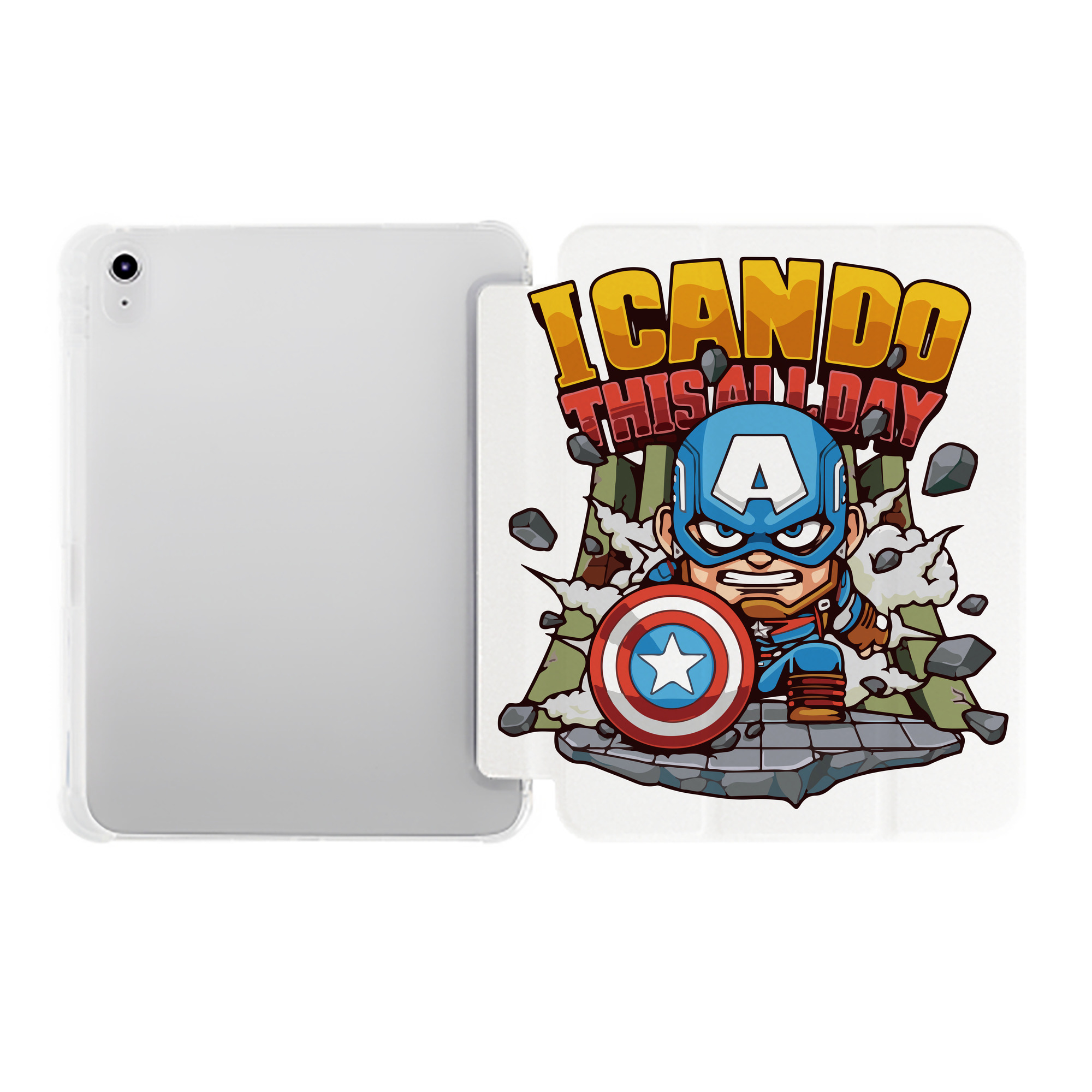 （画像用） アベンジャーズ The Avengers IPad ケース ペン収納付き 三つ折りスタンド PUレザー×シリコン 対応機種9.5/10.5/10.9インチ